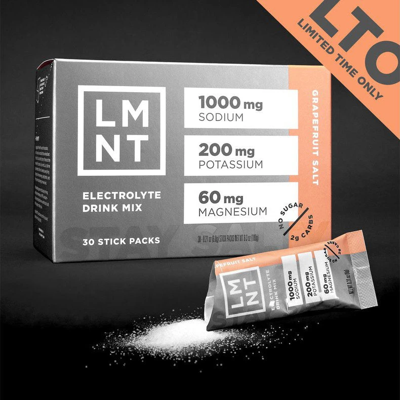 Limited Edition Grapefruit LMNT Electrolytes Recharge 30 Pack Box 1 Limited Edition Grapefruit LMNT Electrolytes Recharge 30 Pack Box
